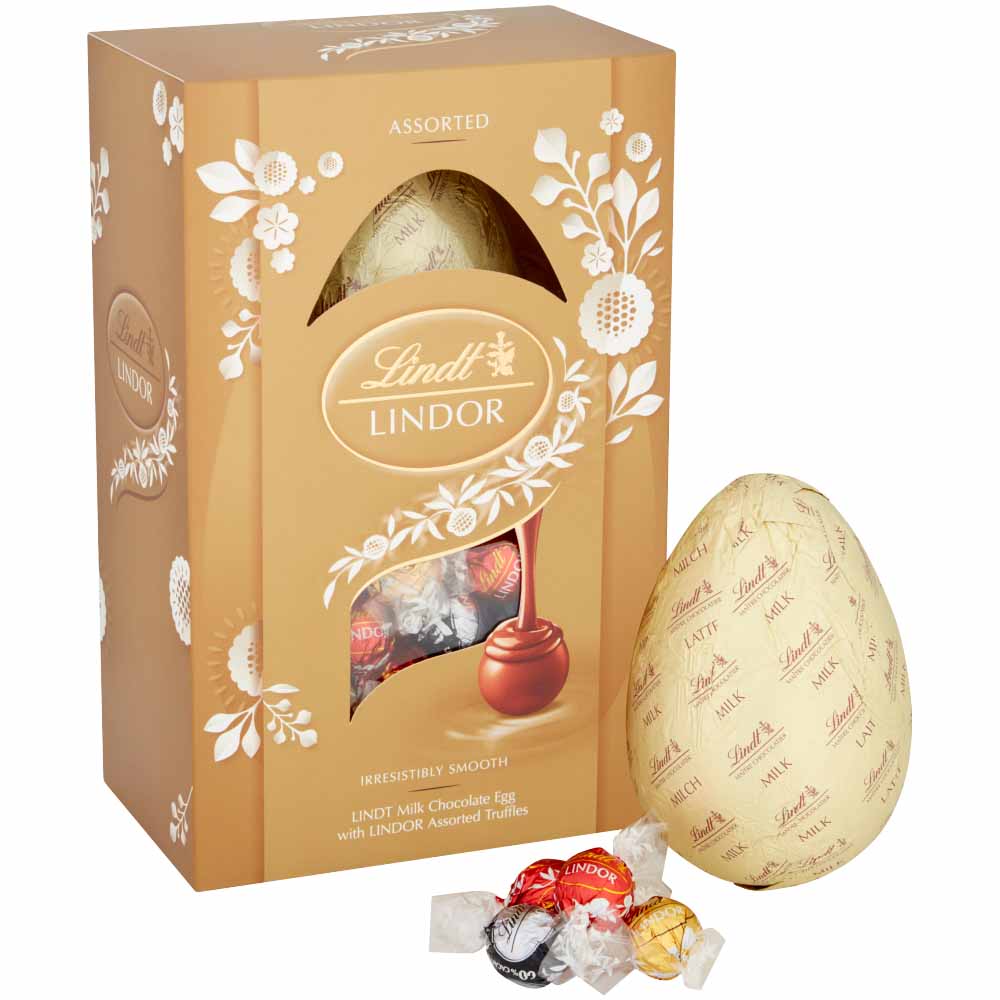 Lindor Milk Chocolate Easter Egg with Assorted Truffles 260g Image 2