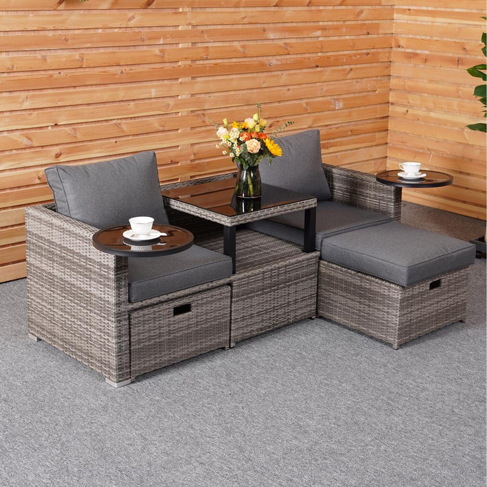 Malay Deluxe New Hampshire 2 Seater Grey Transformer Patio Set Image 3