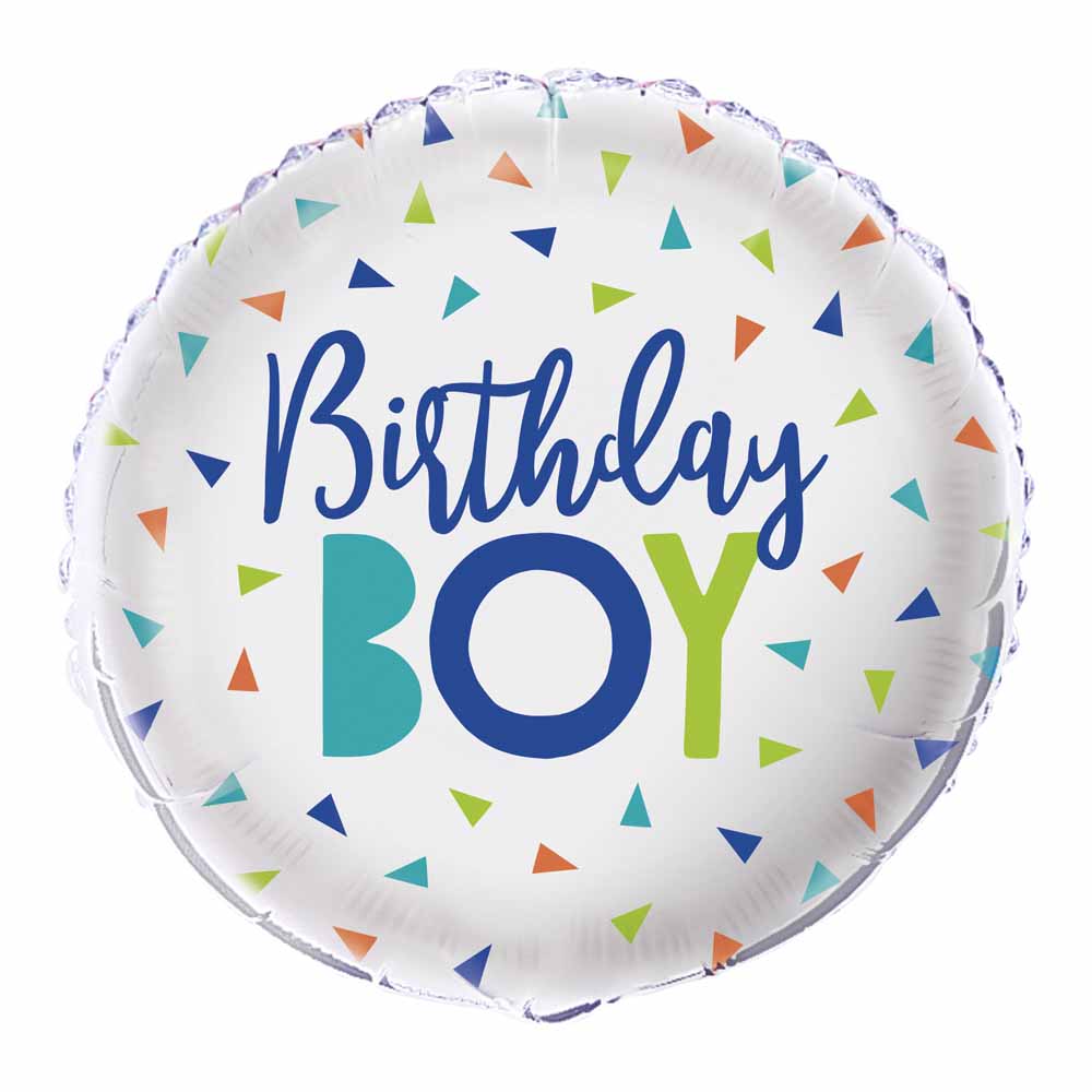 Unique 18in Birthday Boy Foil Balloon Image