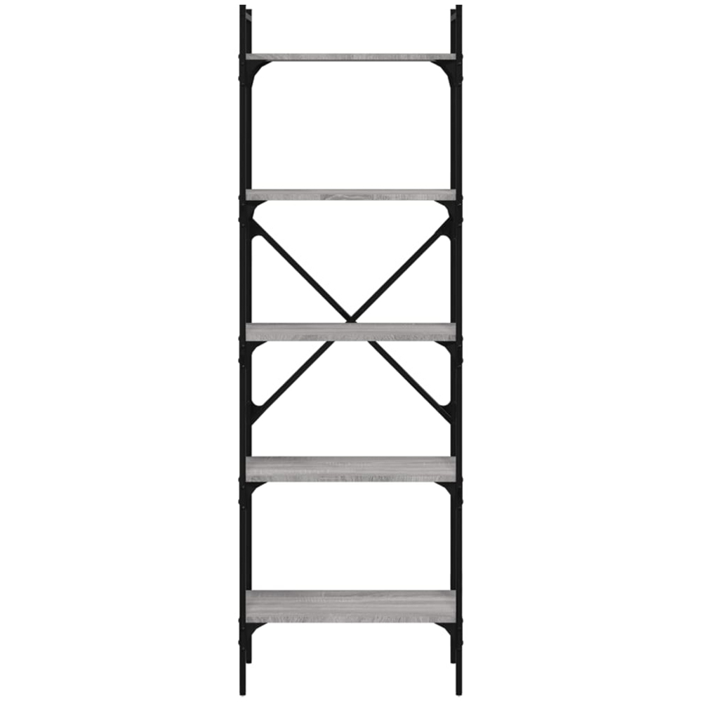 vidaXL 5 Shelf Grey Sonoma Industrial Style Bookcase Image 4