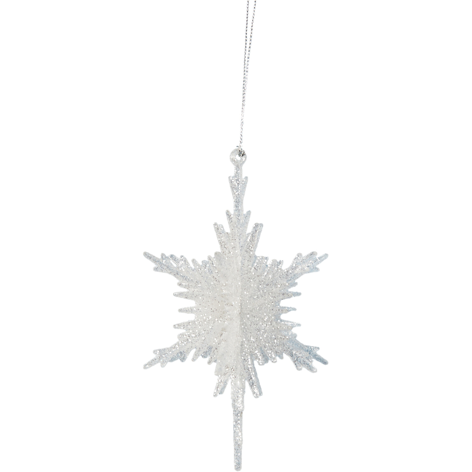 Frosted Snowflake Decoration - White Image 3