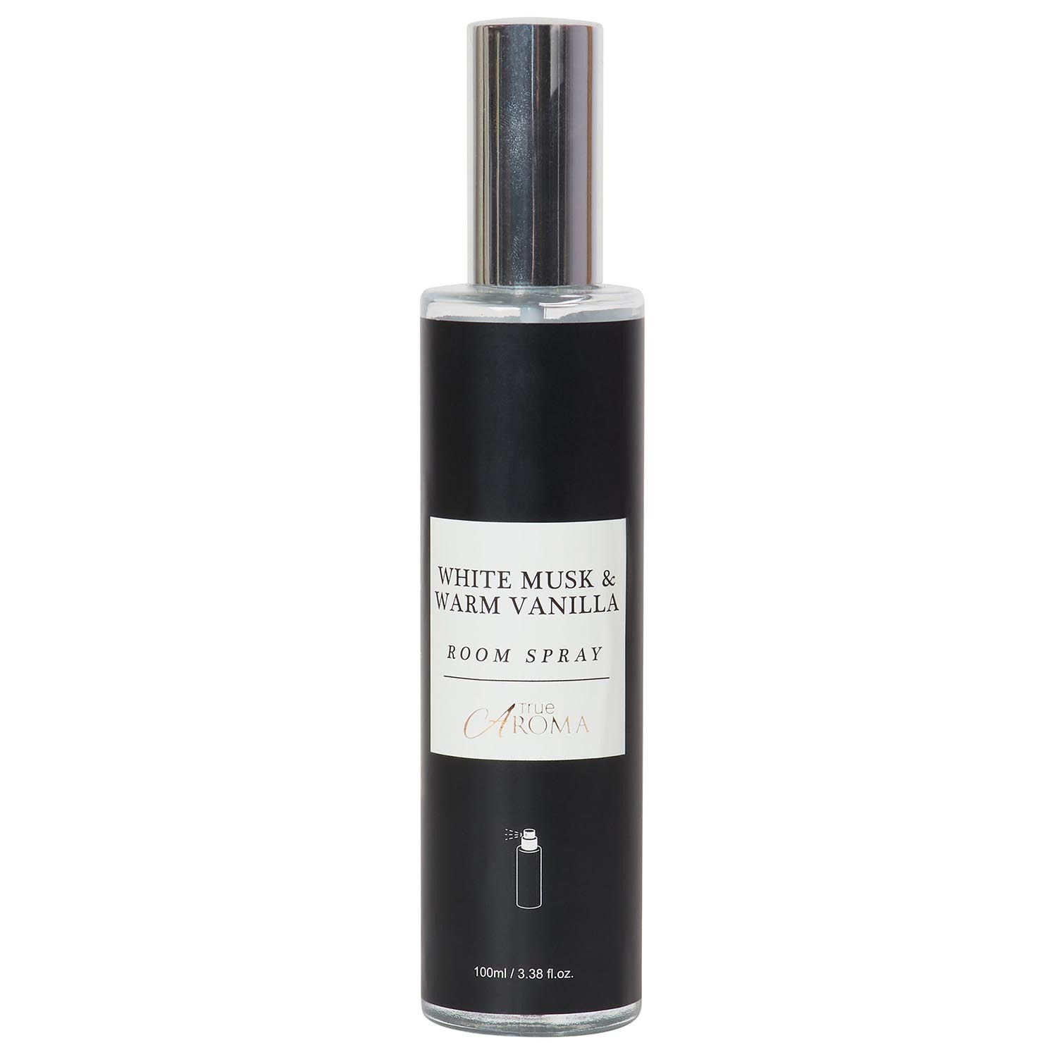 White Musk & Warm Vanilla Room Spray 100ml - Black Image 1