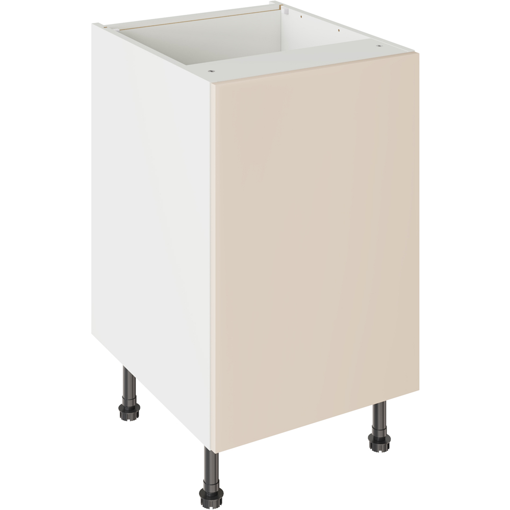 Kitchen Kit Slab Gloss Cashmere Base Kitchen Cabinet Flatpack 500mm Image 1