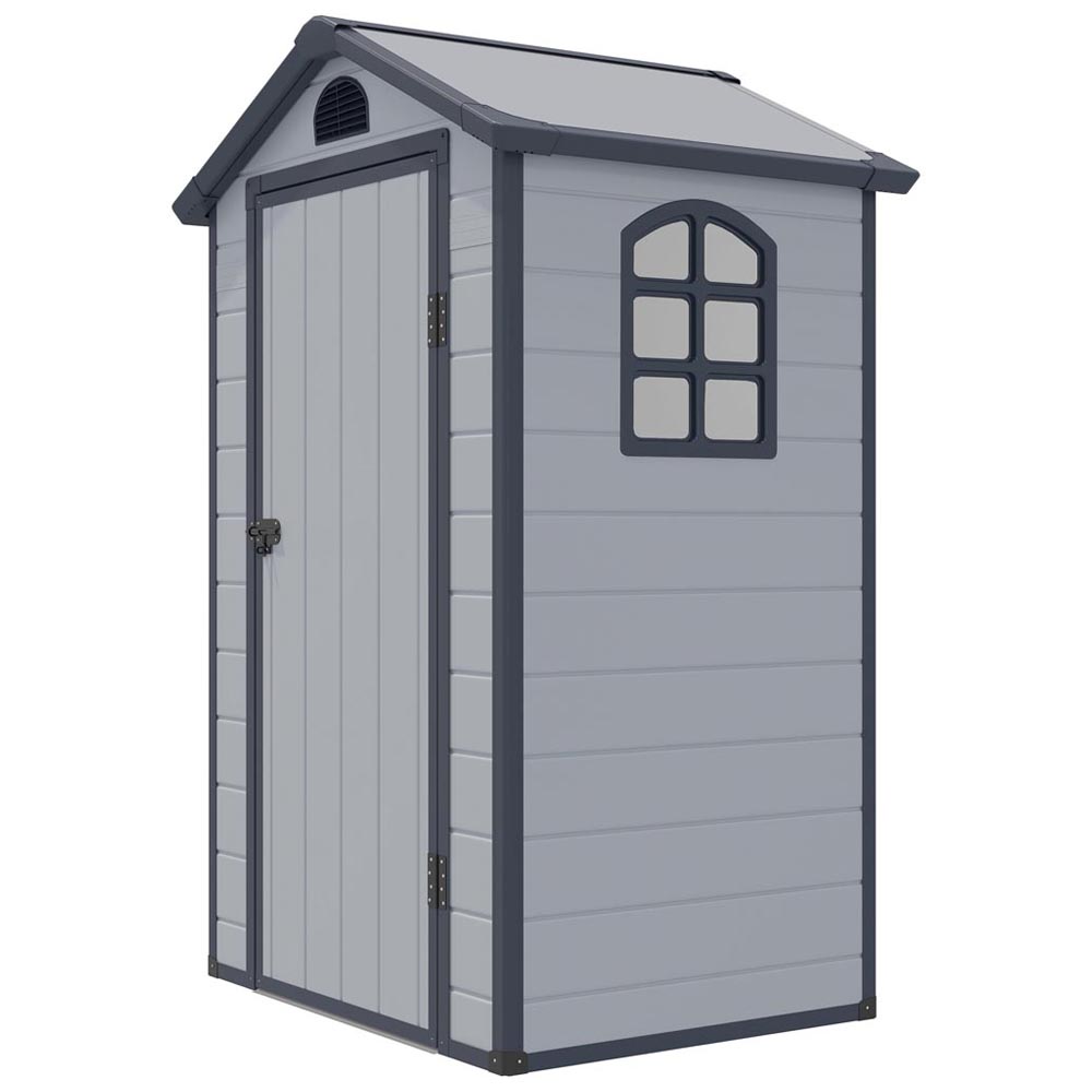Rowlinson 4 x 3ft Light Grey Airevale Plastic Garden Shed Image 6