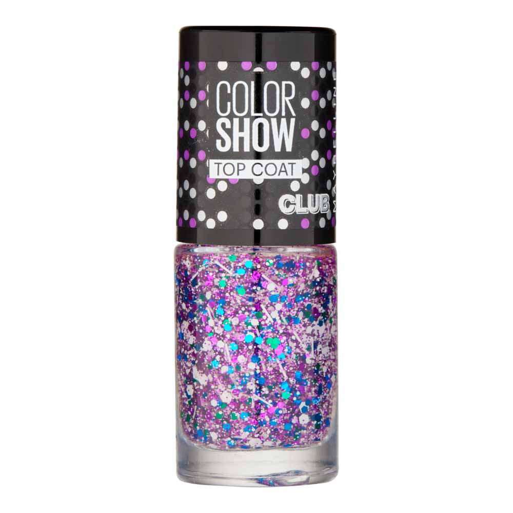 Maybelline Color Show Top Coat Club Nail Lacquer White Splatter 02 7ml Image 1