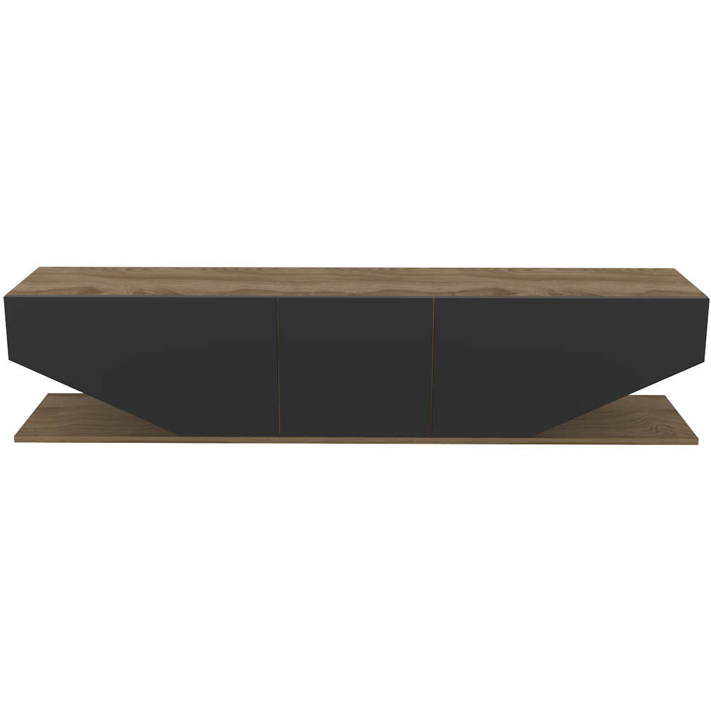 Decorotika Pearl 3 Door 2 Shelf Black and Oud Modern TV Unit Image 2