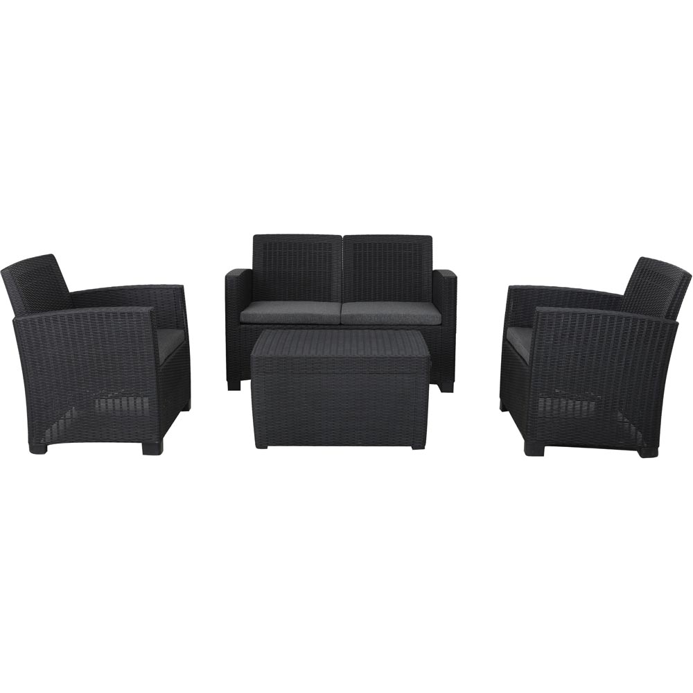 Royalcraft Faro 4 Seater Black Conversation Lounge Set Image 3
