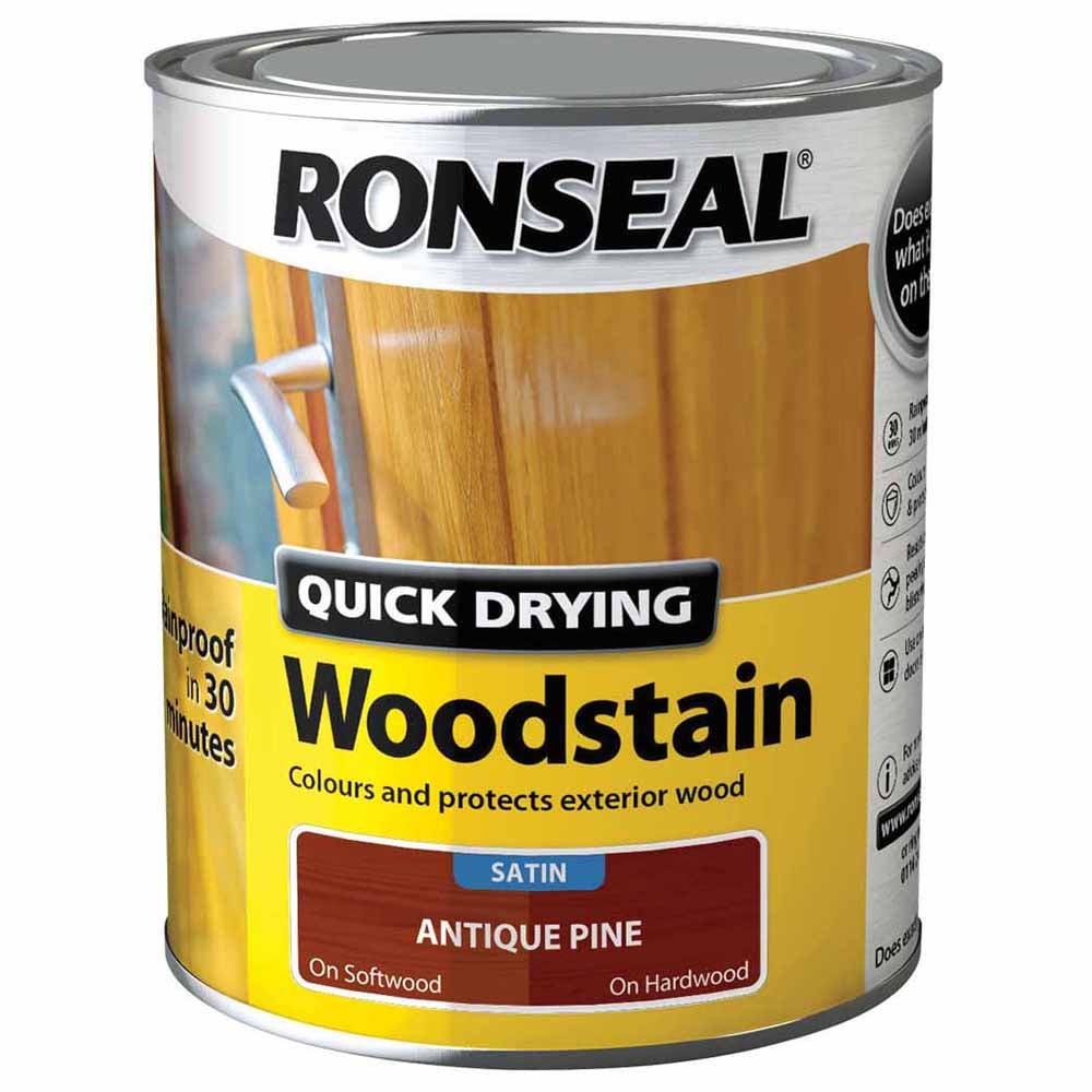 Ronseal Quick Drying Antique Pine Satin Woodstain 750ml Image 2