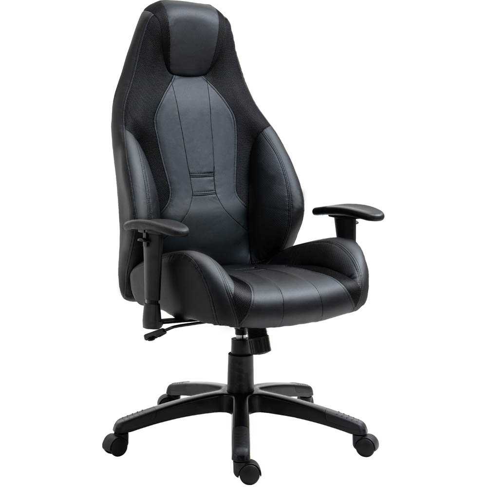 Portland Black Faux Leather Swivel Office Chair Image 2
