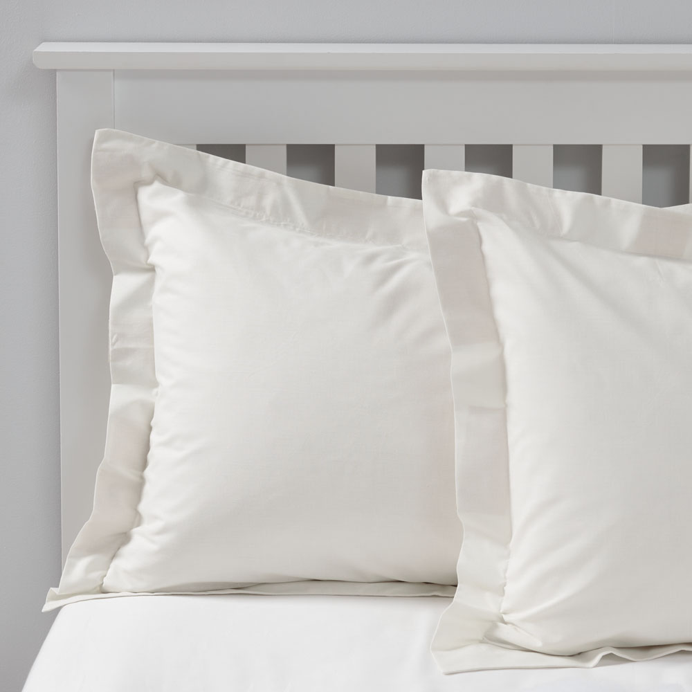Wilko Best Single White 300 Thread Count Percale Oxford Pillowcase Image 4