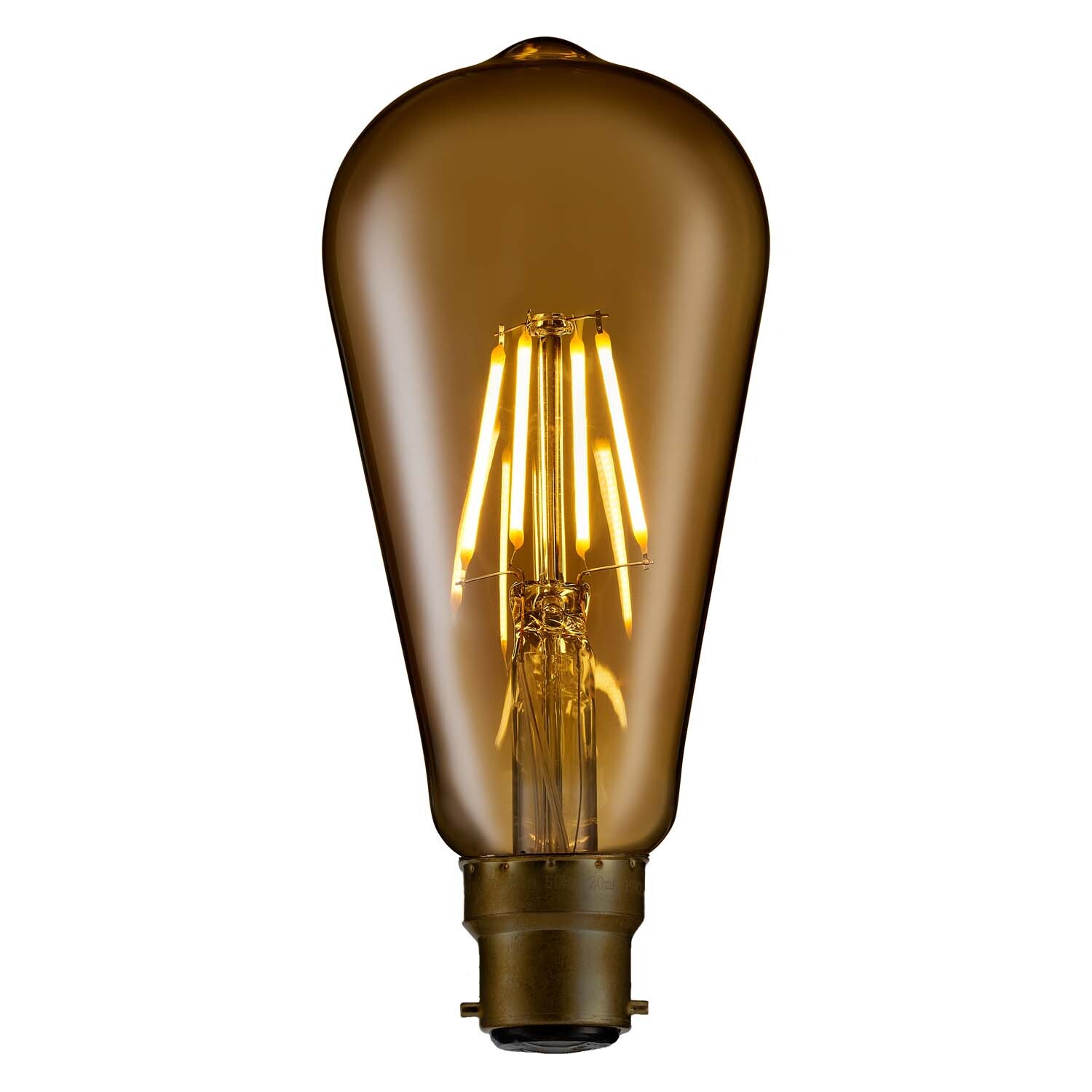TCP Filament Traditional ST64 420 Lumen B22 Bulb Warm White Image 2