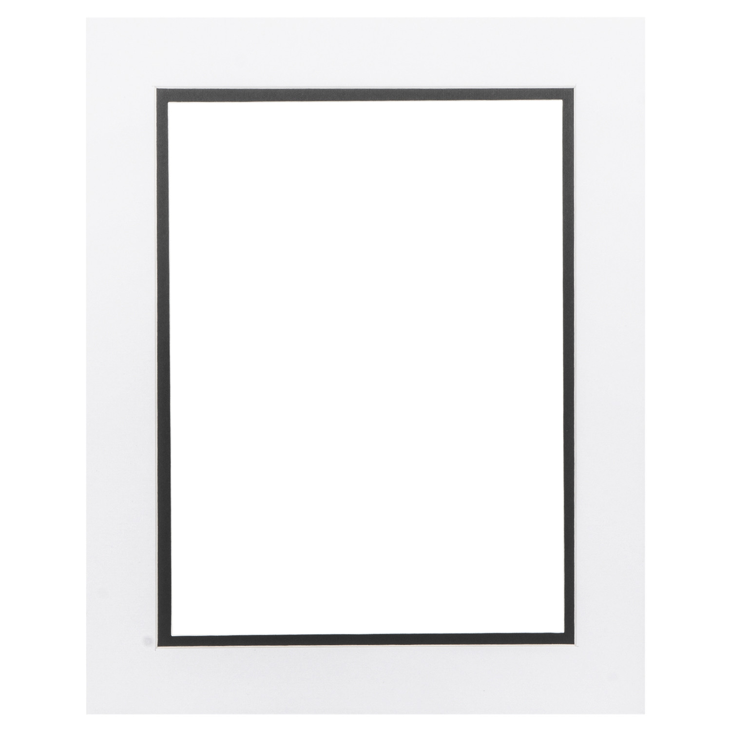 White and Black Double Picture Mount Photo Frame 8 x 6 inch Image
