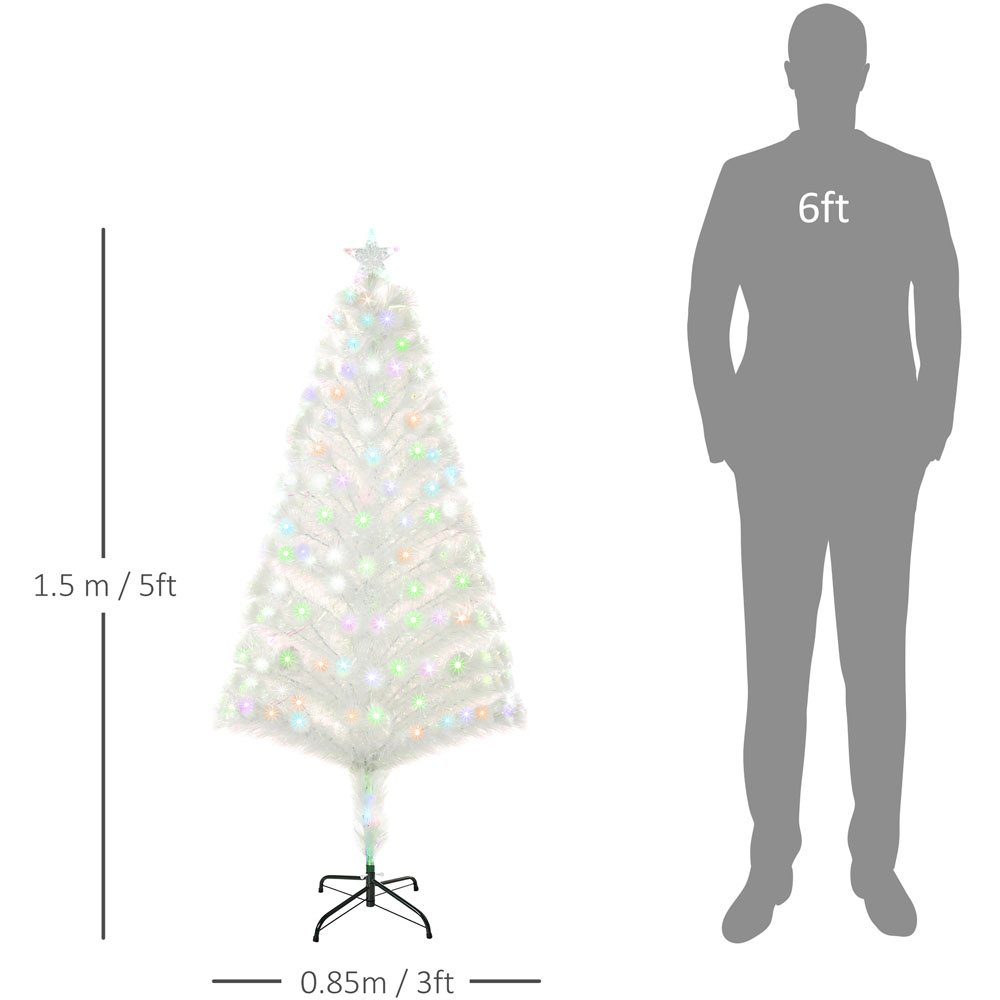 Everglow Fibre Optic LED White Artificial Christmas Tree 5ft Image 7