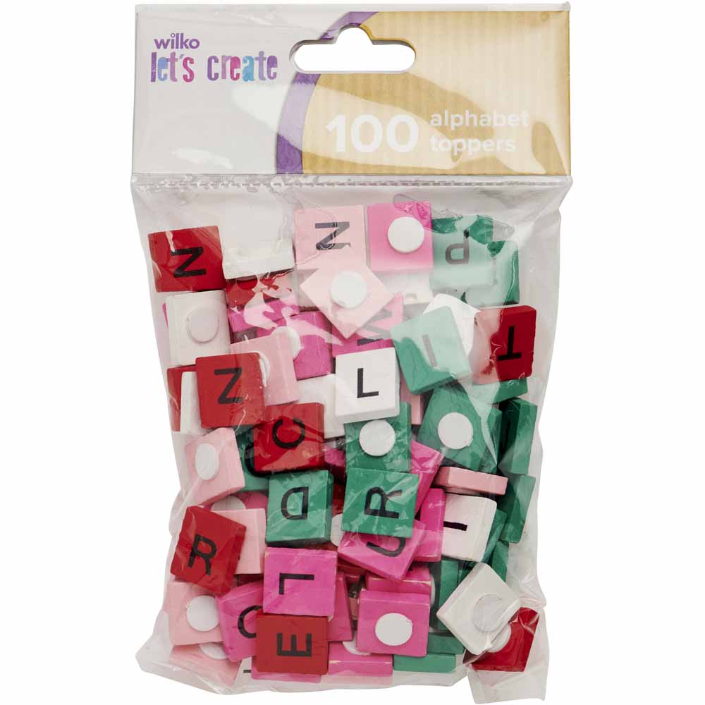 Wilko Patterned Alphabet Toppers 100 pack Wilko