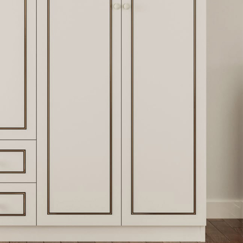 Evu CLEMENT 6 Door 2 Drawer White Wardrobe Image 3
