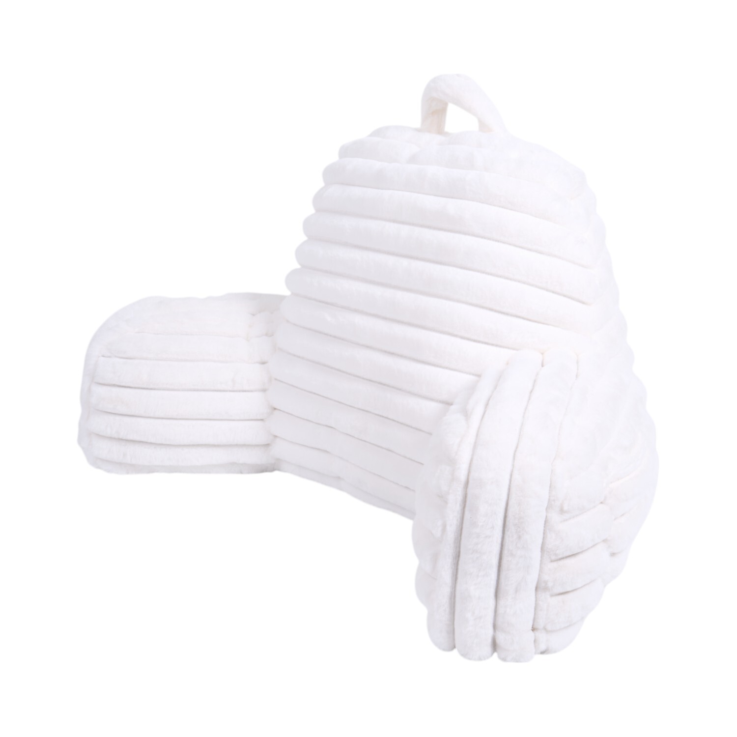 Ribbed Faux Fur Cuddle Chair White Image 3