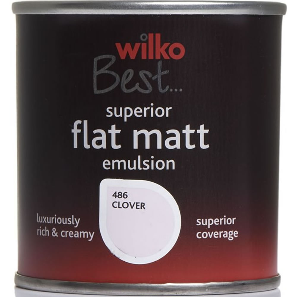 Wilko Best Clover Flat Matt Emulsion Paint Tester Pot 125ml Image 1