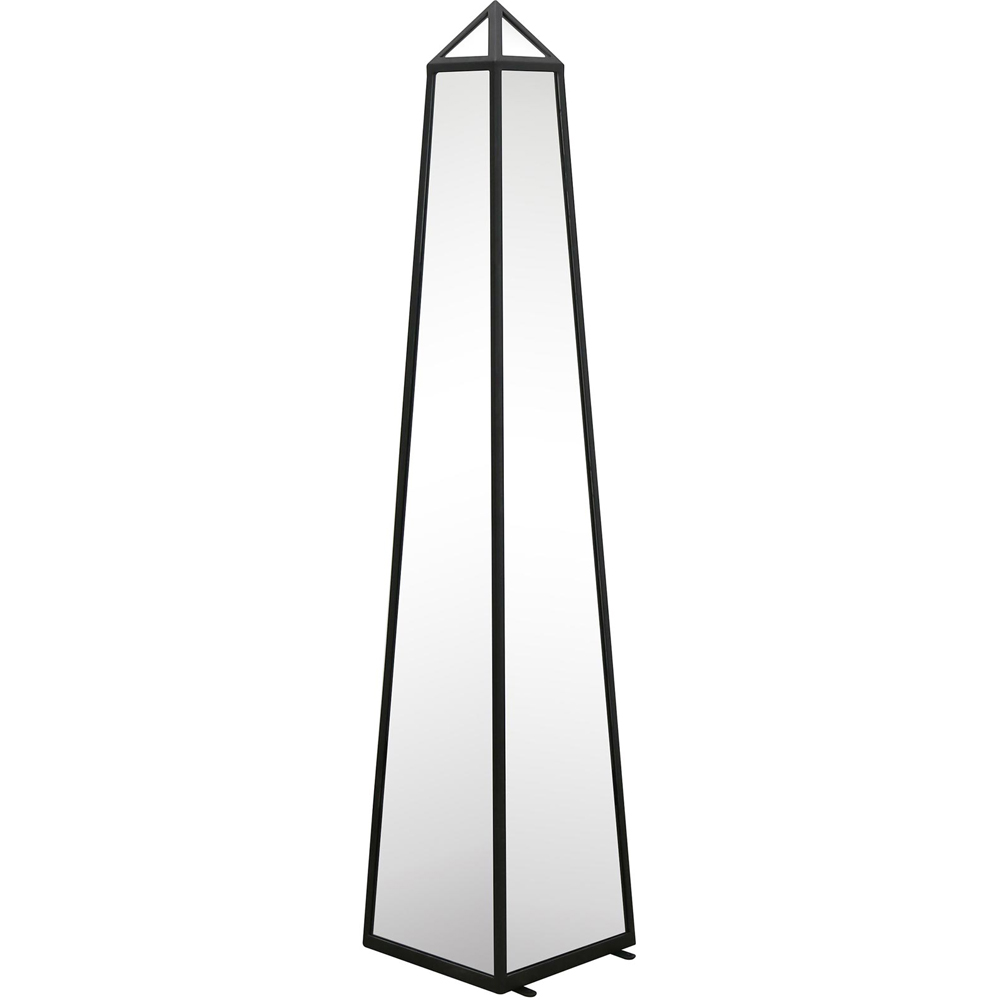MirrorOutlet The Obelisk Black Metal Edged Mirrored Ornament 100 x 20cm Image 1