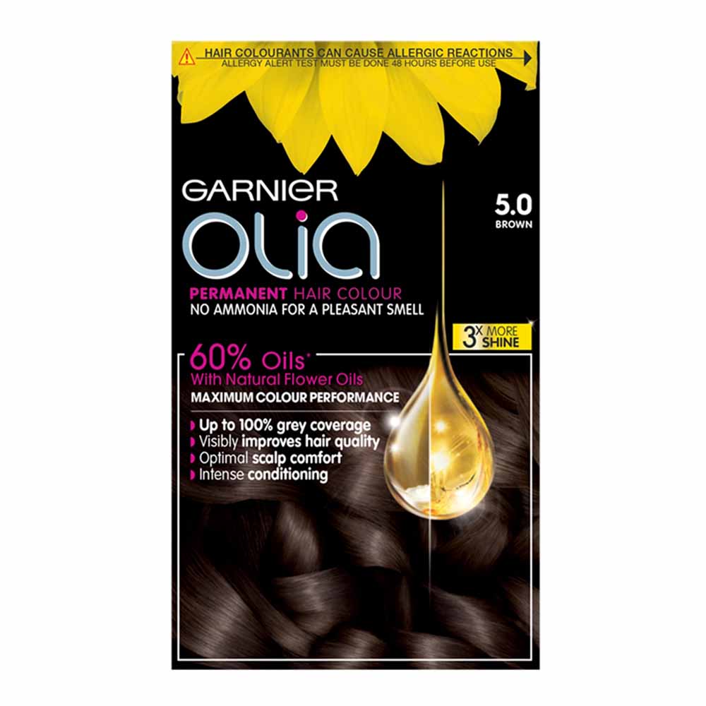 Garnier Olia 5.0 Brown Permanent Hair Dye Image 1