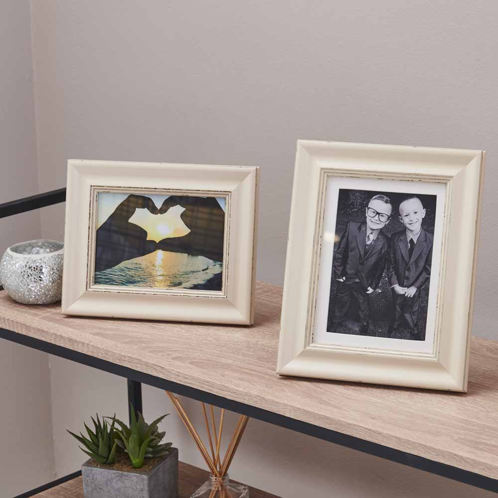 Wilko Cream Distressed Photo Frame 12 x 10 Inch Wilko