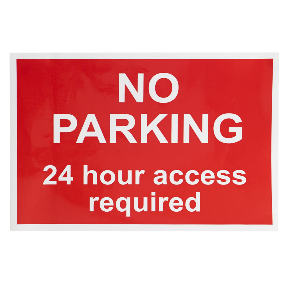 Wilko No Parking 24 Hr Access Sign 300X200mm Image