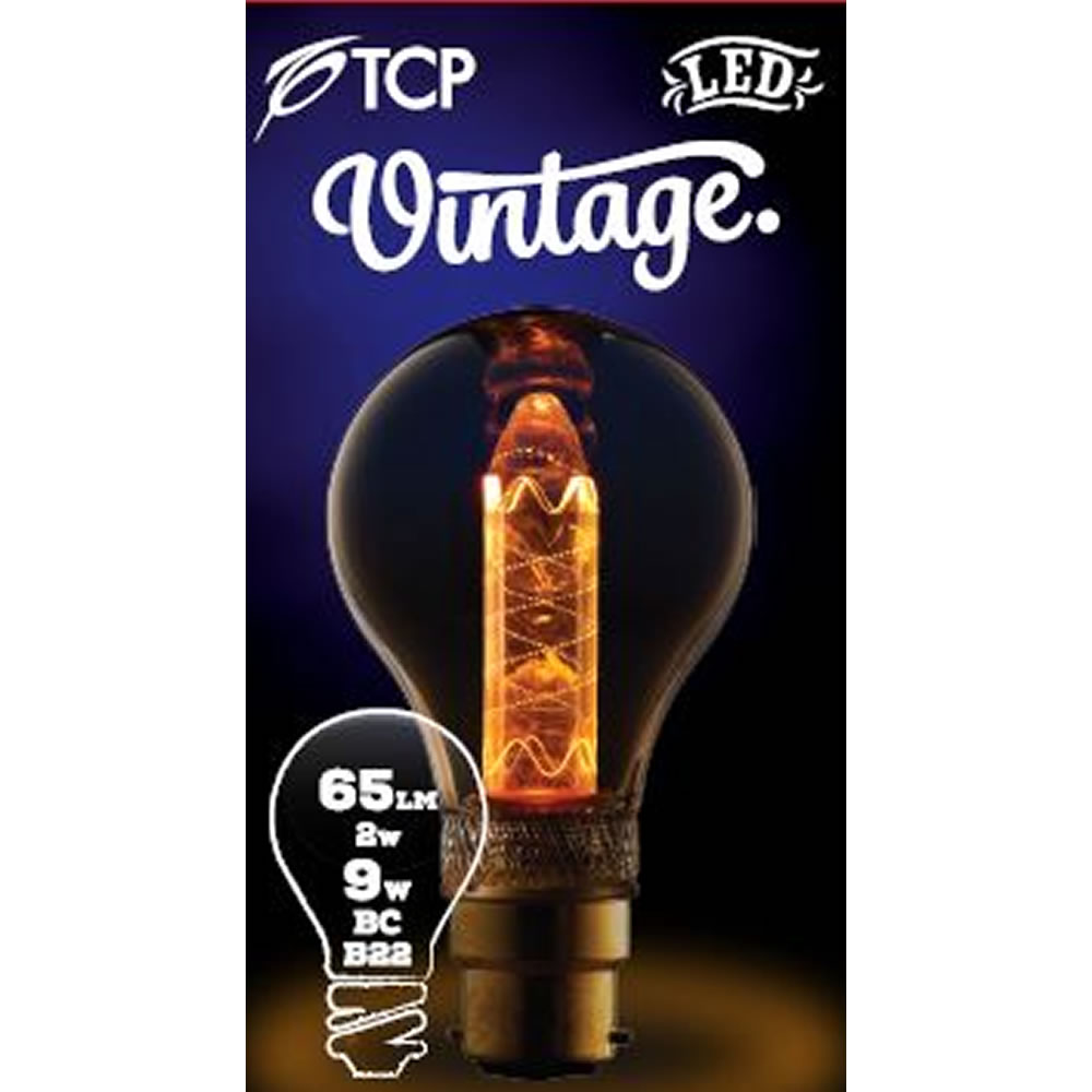 TCP Vintage LED Bulb Twisted A-Shape BC 65 Lumens Image 2