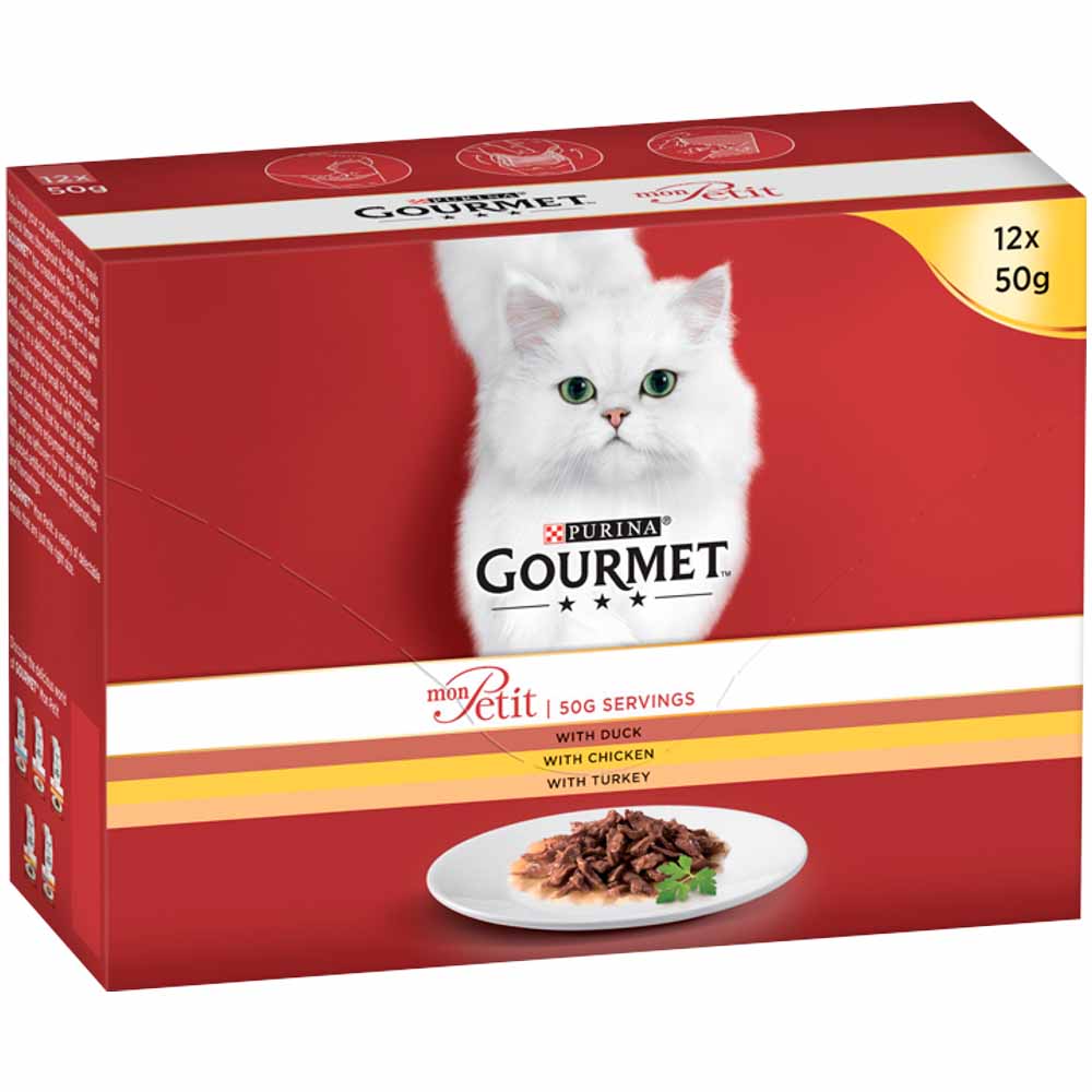 Gourmet Mon Petit Poultry Variety Cat Food Pouches 12 x 50g Image 3