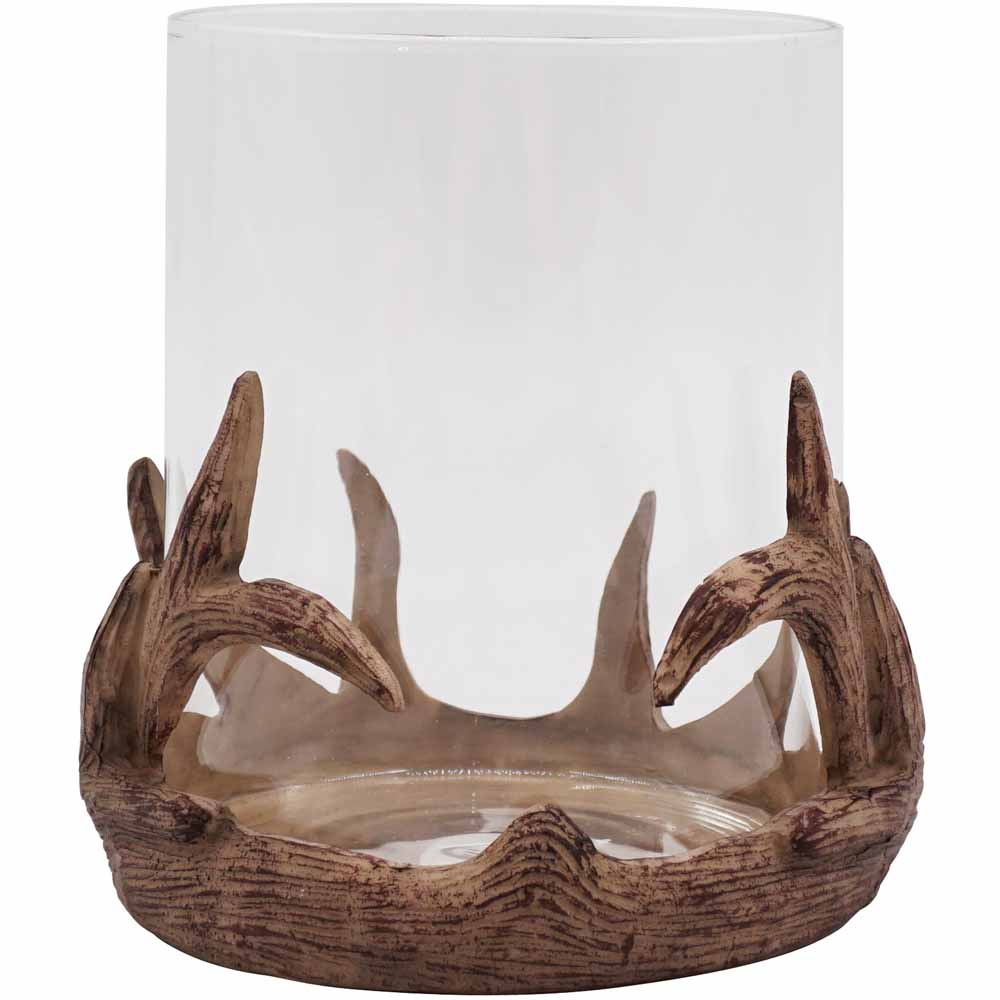 Wilko Antler Hurricane Glass Vase Image 3