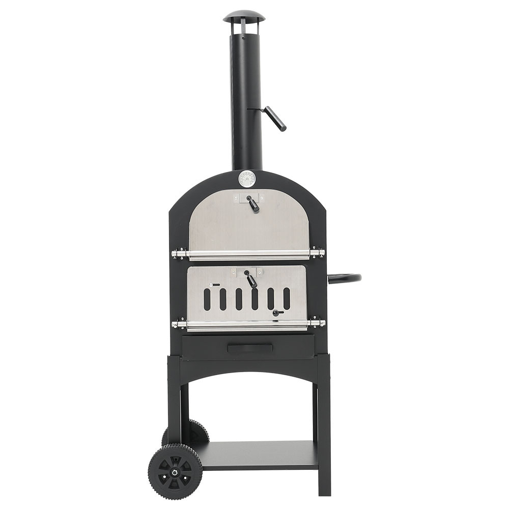 Living and Home CX0141 Black Stainless Steel Pizza Oven Image 1