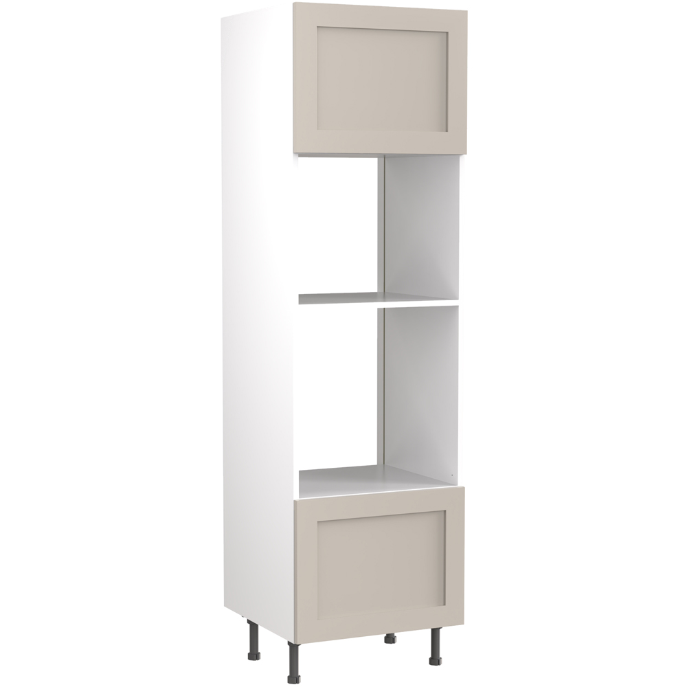 Kitchen Kit Shaker Matt Light Grey Oven and Microwave Housing Flatpack 600mm Image 1