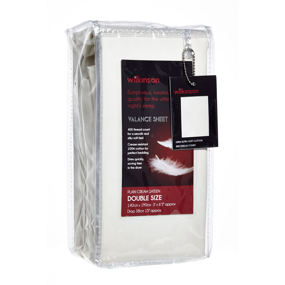 Wilko Best 100 Egyptian Cotton Cream Double Valance Sheet Wilko