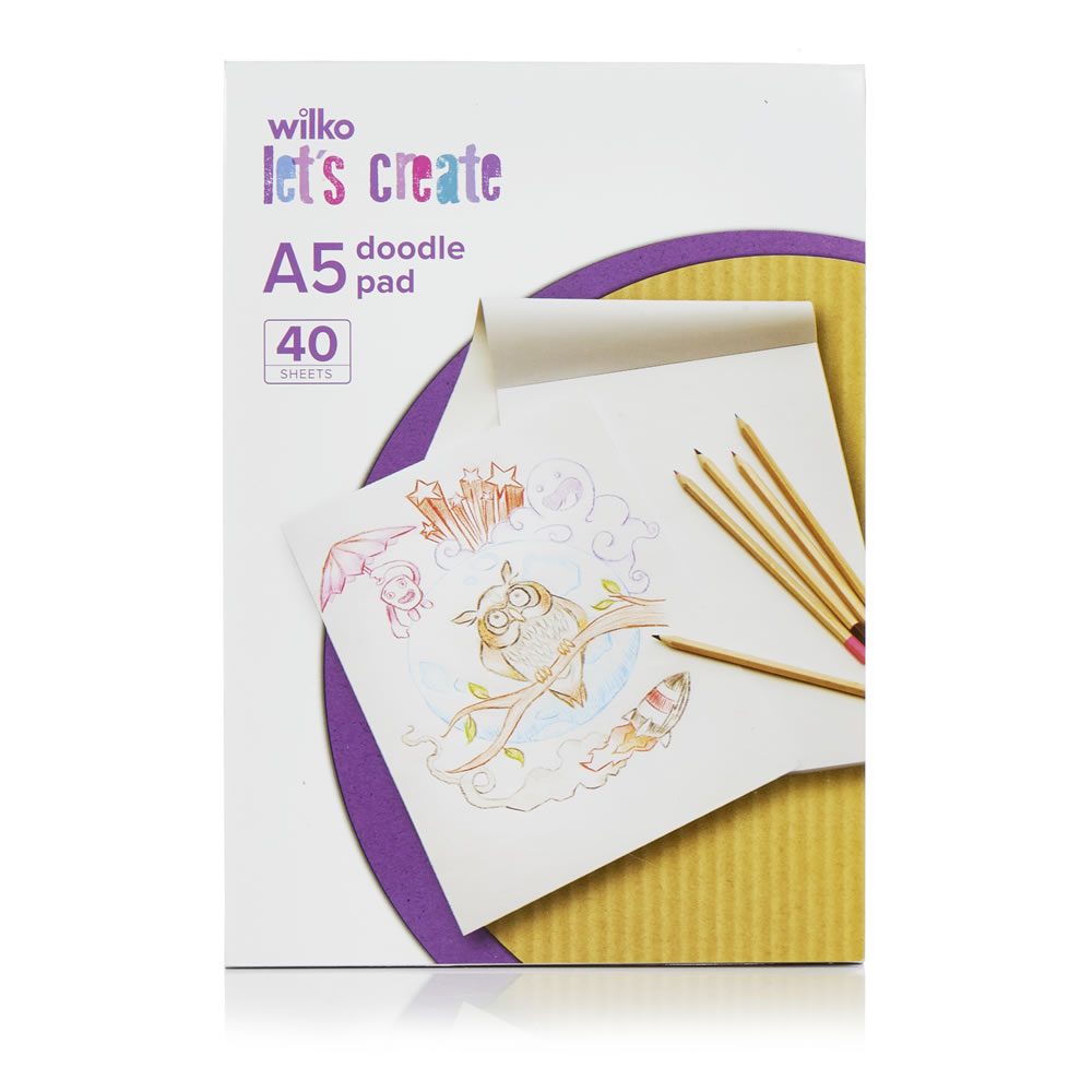 Wilko Let's Create A5 Doodle Pad 80gsm 40 Sheets Image