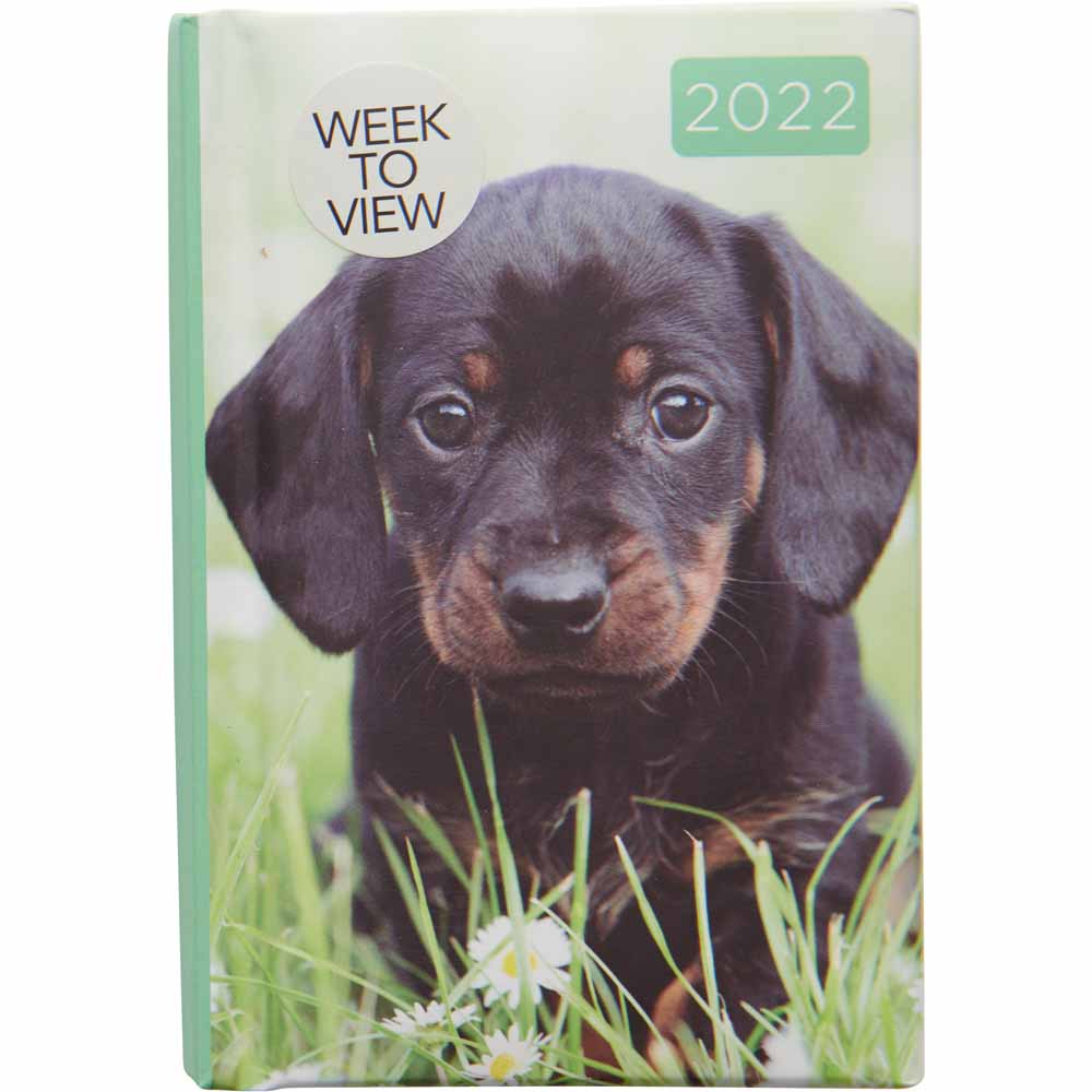 Wilko Pocket Diary Puppies Week To View Image 1