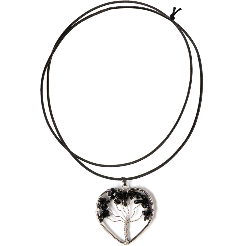 Myga Obsidian Tree of Life Pendant Image 2
