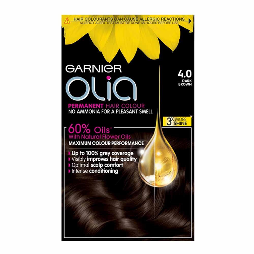 Garnier Olia 4.0 Dark Brown Permanent Hair Dye Image 1