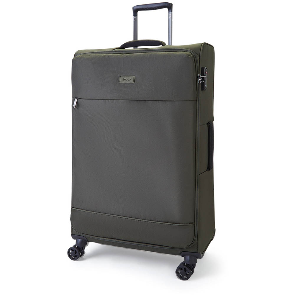 Rock Luggage Paris Set of 3 Green Softshell Suitcases Image 2