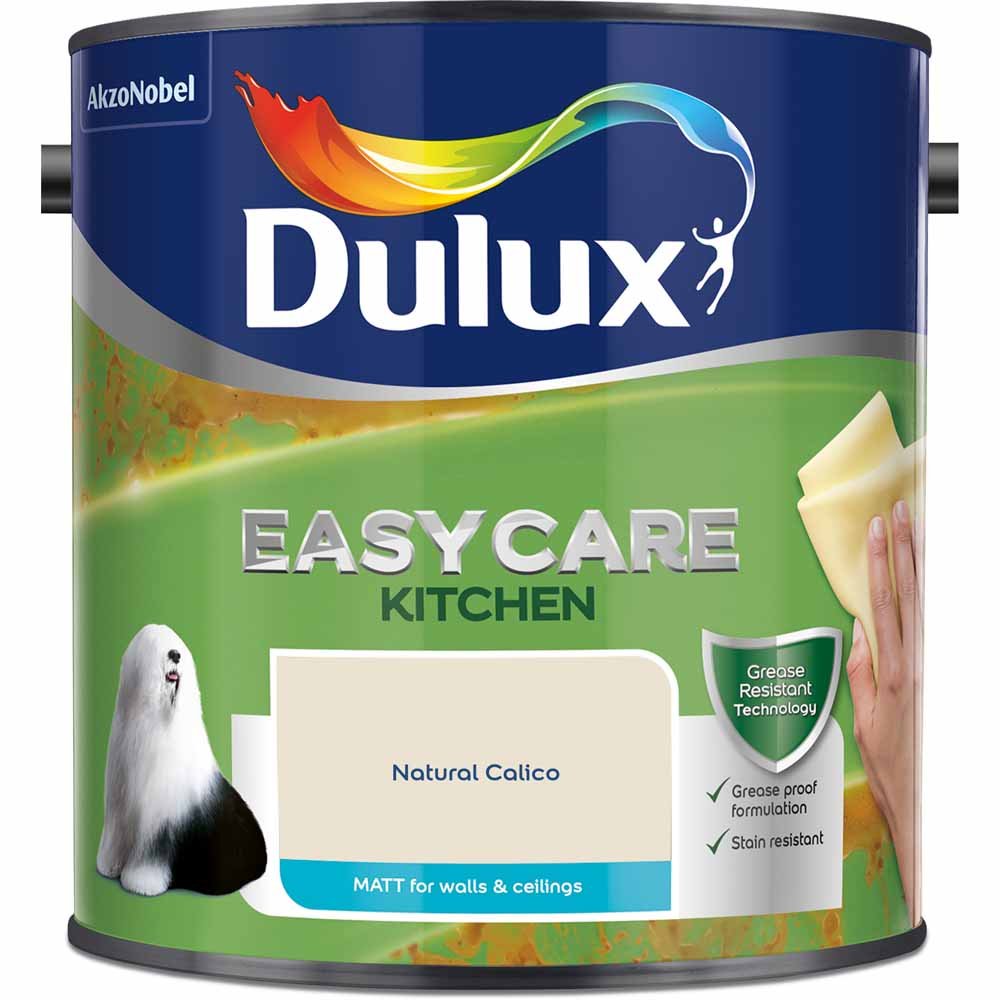 Dulux Easycare Kitchen Walls & Ceilings Natural Calico Matt Emulsion Paint 2.5L Image 2