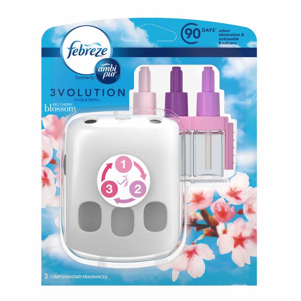 Ambi Pur 3Volution Air Freshener PlugIn Starter Kit Red Cherry Blossom