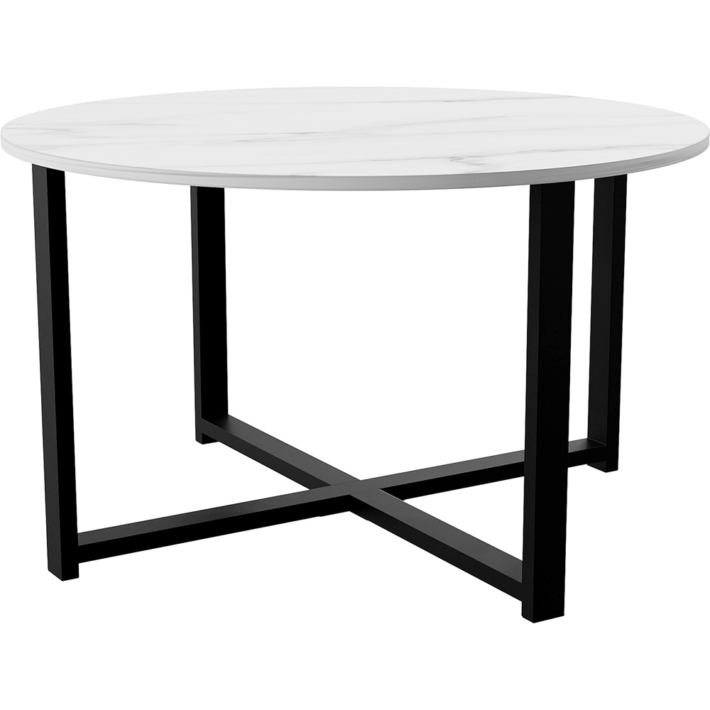 Vida Designs Brooklyn Marble Round Coffee Table with Metal Legs Image 3