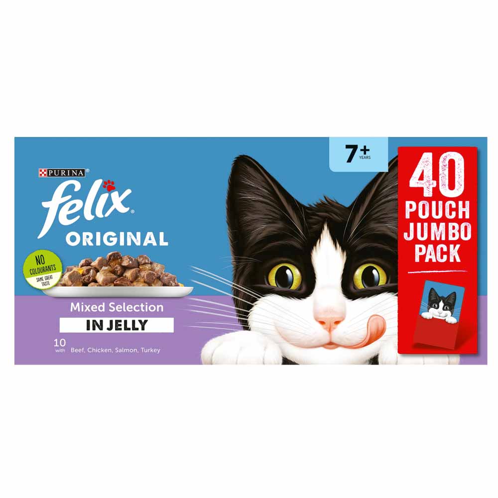 Felix Senior Mixed Selection in Jelly Cat Food 40 x 100g Image 2
