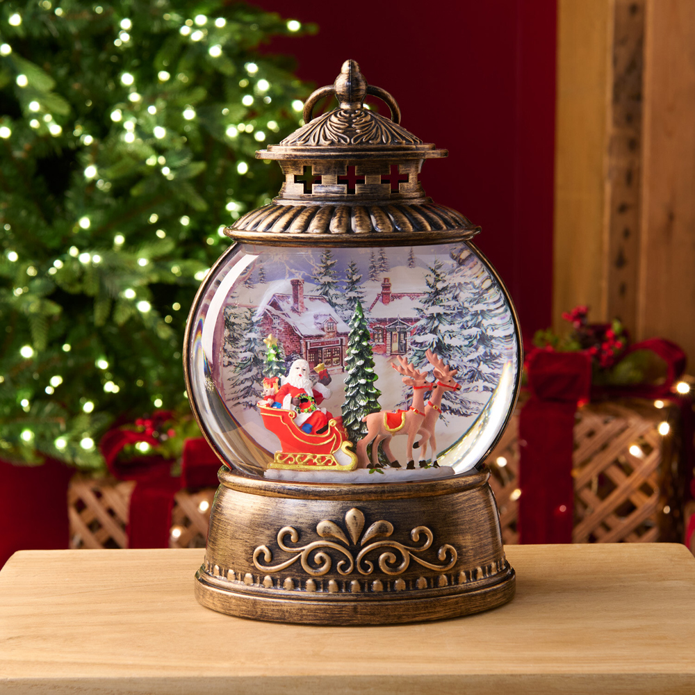 Santa Scene Light Up Glitter Spinner Image 3