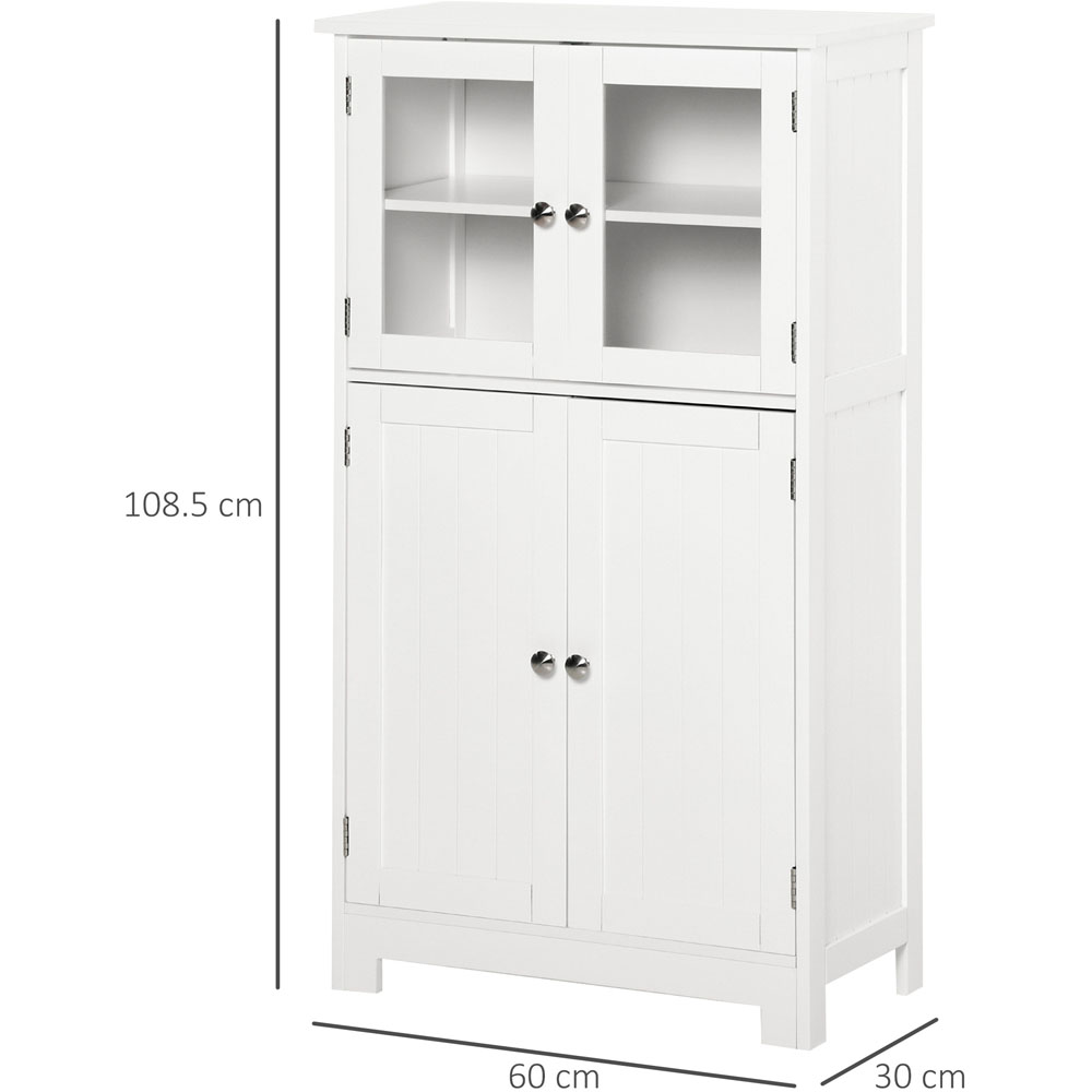 Kleankin White Bathroom Floor Storage Cabinet Image 6