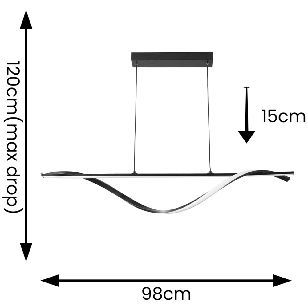 ValueLights Infinity Black Twisted Bar Integrated LED Ceiling Light Image 6