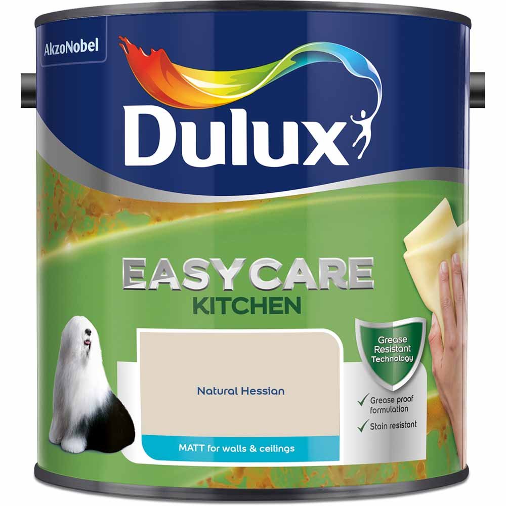 Dulux Easycare Kitchen Natural Hessian Matt Emulsion Paint 2.5L Image 2