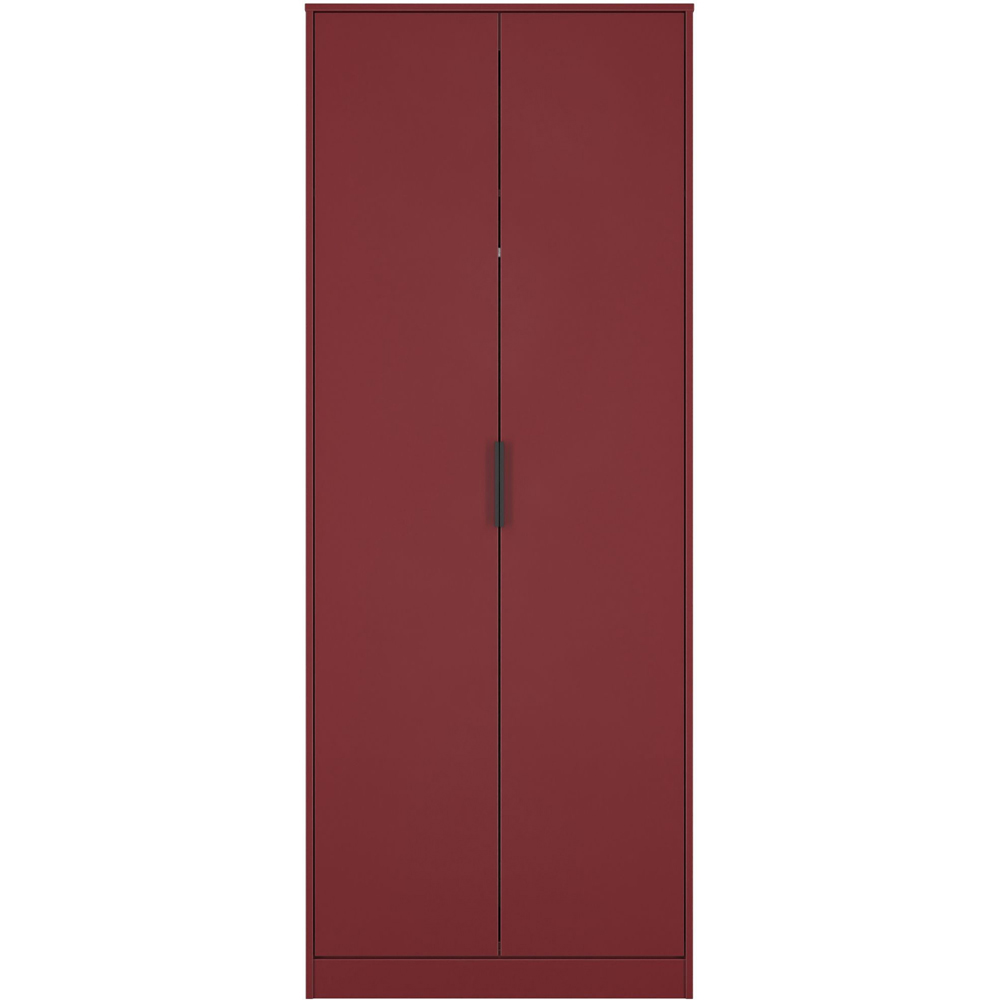 Crowndale Hong Kong 2 Door Red Matt Tall Wardrobe Ready Assembled Image 3