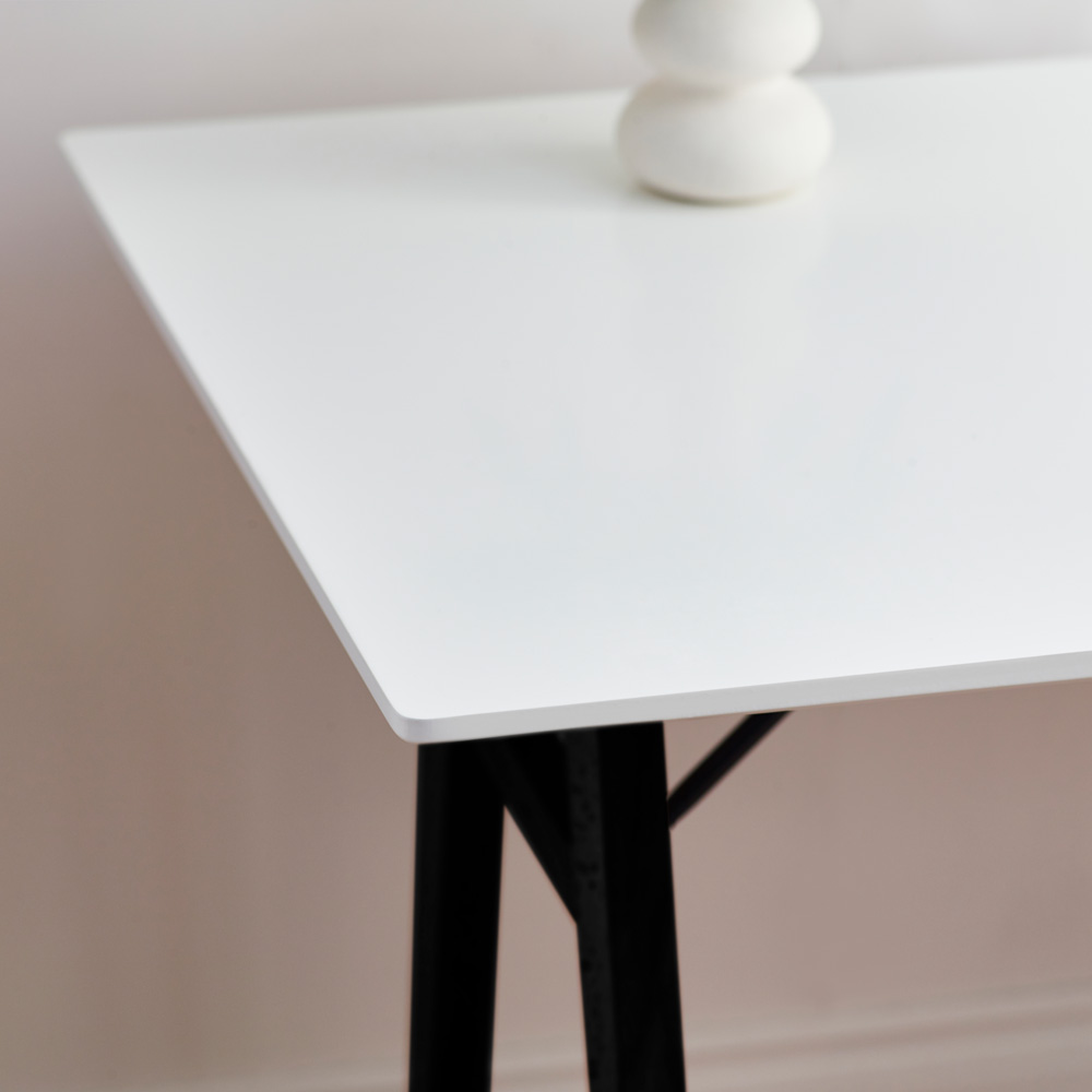 Furniturebox Dmitro Desk White Top Black Legs Image 3