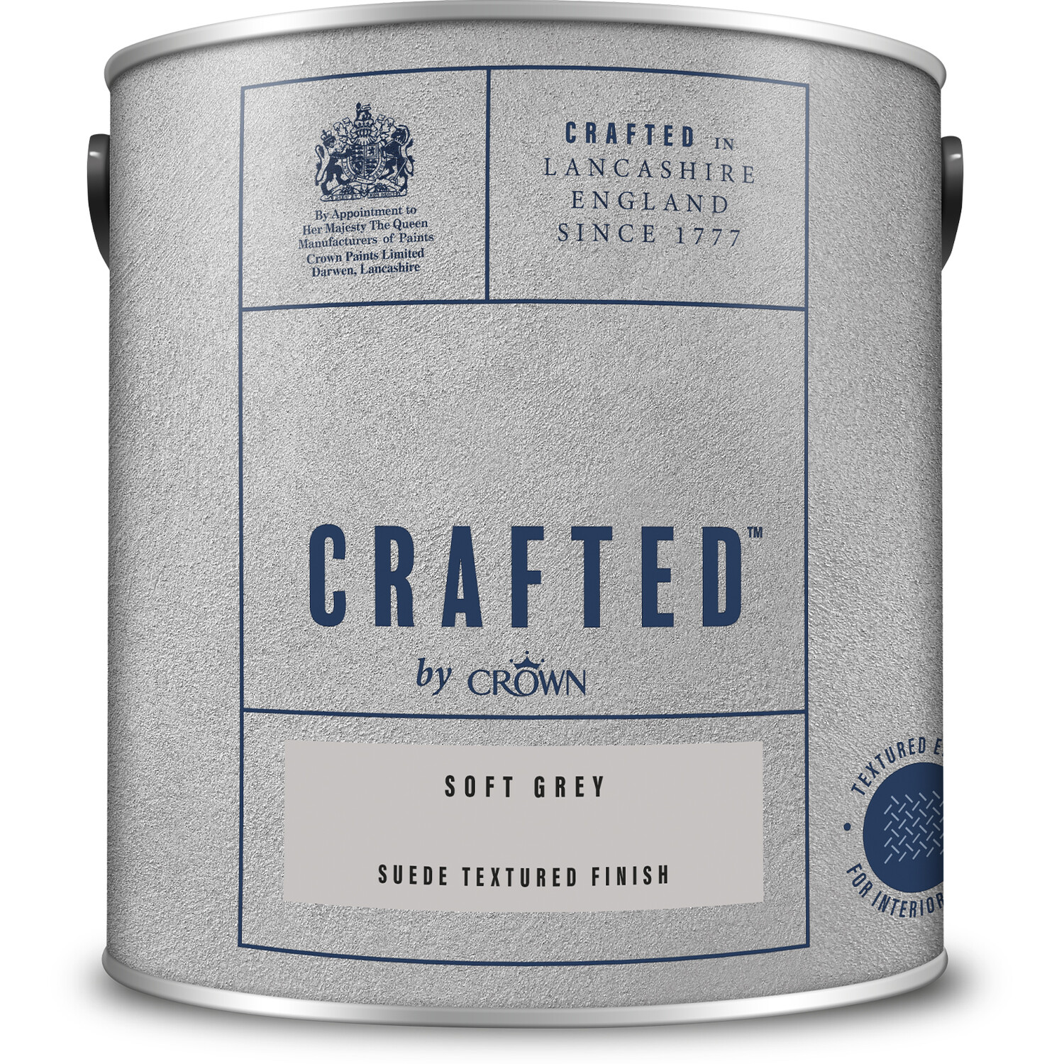 Crown Crafted Walls Soft Grey Suede Textured Finish Paint 2.5L Image 2