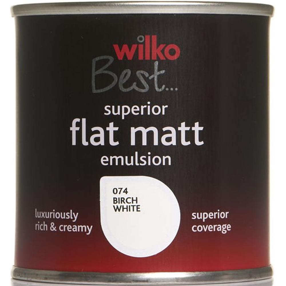 Wilko Best Birch White Flat Matt Emulsion Paint Tester Pot 125ml | Wilko