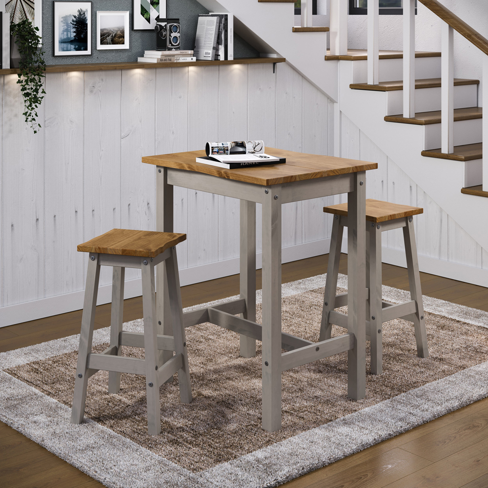 Core Products Corona 2 Seater High Breakfast Table Set Grey Image 1