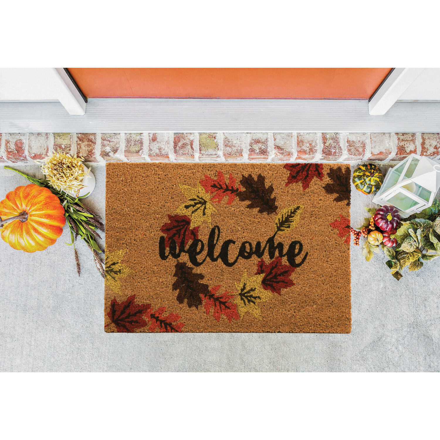 Autumn Printed Coir Door Mat Brown Image 3